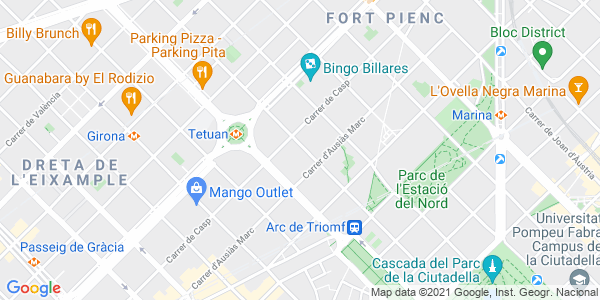 Mapa dirección Aventurico Barcelona