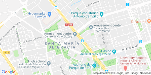 Mapa dirección Clue Hunter - Murcia