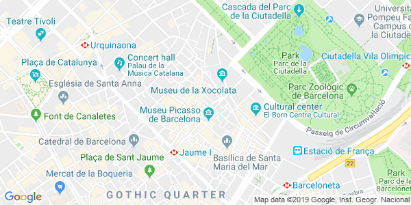 Mapa dirección Komnata - Barcelona