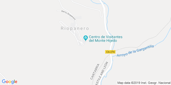 Mapa dirección Reto Riopanero Gobierno de Cantabria & CIMA